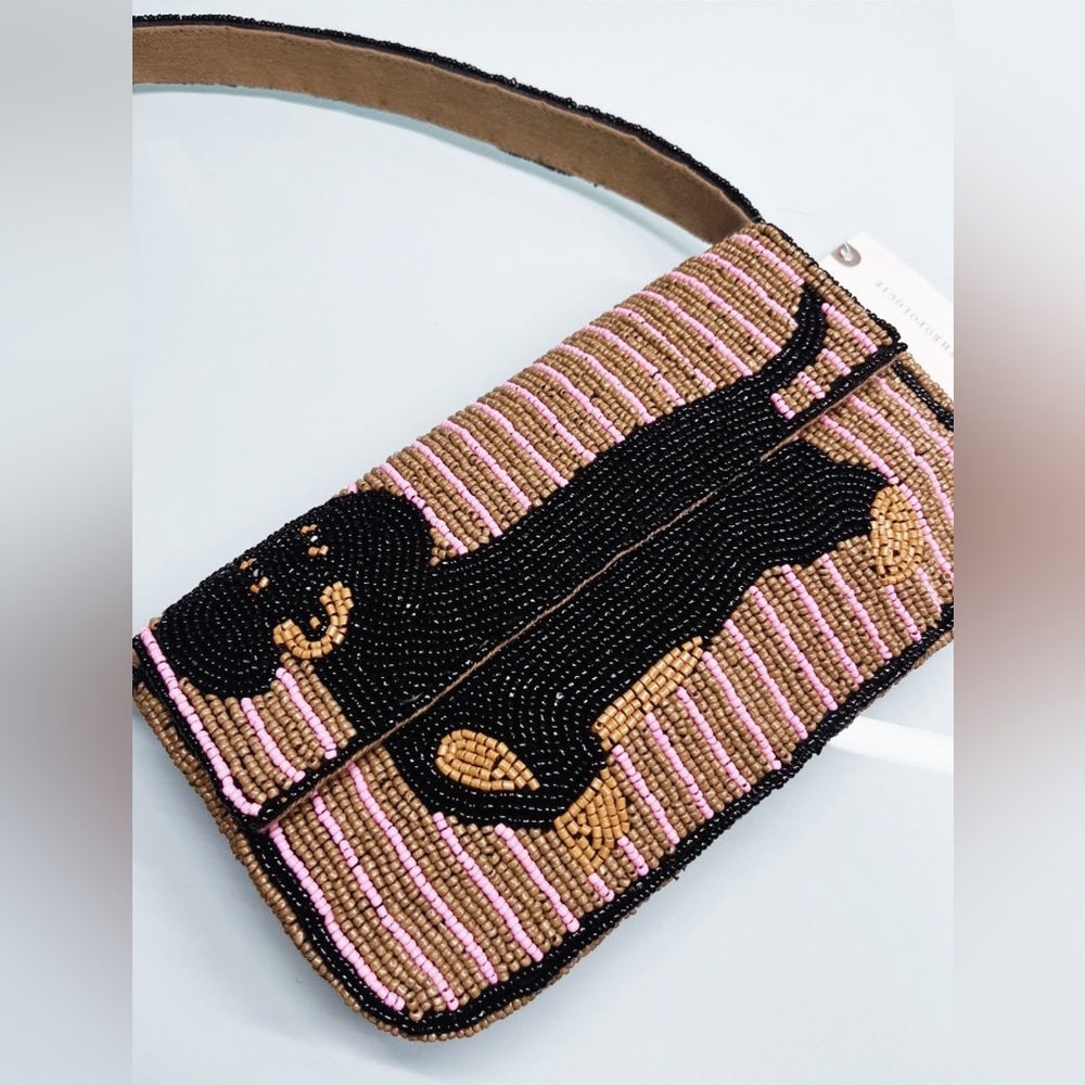 Anthropologie beaded dachshund bag NWT